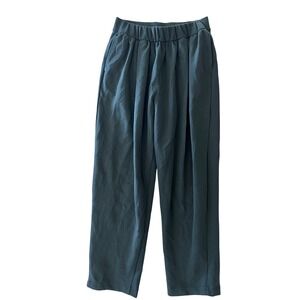 Uniqlo U Relax Ankle Pants Olive Green Elastic Waist‎ Pull On Trousers - Small